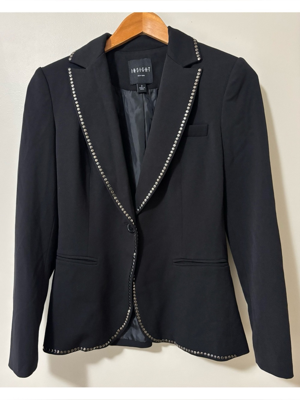 EUC Insight New York Studded Blazer In Black Size 2